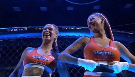 ufc fighters flash|Two MMA fighters surprise crowd as they kiss during pre